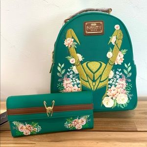 Loungefly Loki backpack and wallet set BNWT